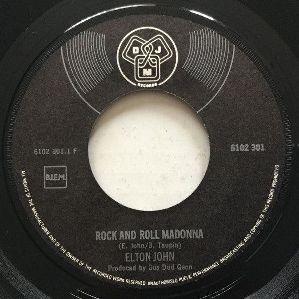 Elton John : Rock And Roll Madonna / Grey Seal (7")