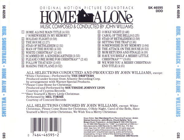 John Williams (4) : Home Alone (Original Motion Picture Soundtrack) (CD)