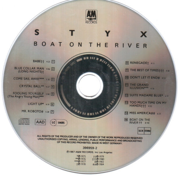 Styx : Boat On The River (CD, Comp)