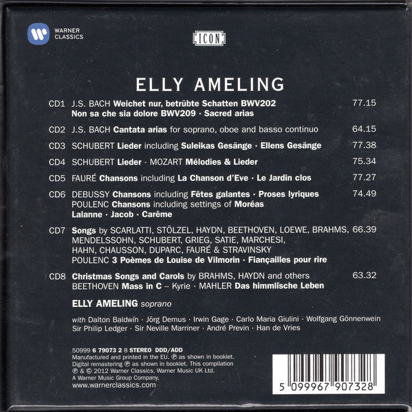 Elly Ameling - Johann Sebastian Bach, Franz Schubert, Wolfgang Amadeus Mozart, Gabriel Fauré, Claude Debussy, Francis Poulenc, Ludwig van Beethoven, Gustav Mahler : The Dutch Nightingale (8xCD + Box, Comp, RE)