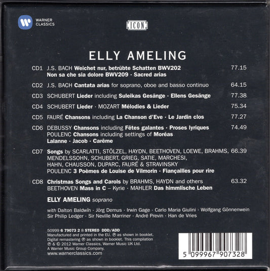 Elly Ameling - Johann Sebastian Bach, Franz Schubert, Wolfgang Amadeus Mozart, Gabriel Fauré, Claude Debussy, Francis Poulenc, Ludwig van Beethoven, Gustav Mahler : The Dutch Nightingale (8xCD + Box, Comp, RE)