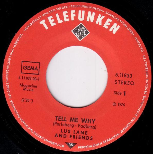 Lux Lane And Friends : Tell Me Why / Dreams Of Sumatra (7", Single)