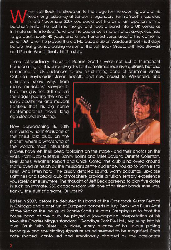 Jeff Beck : Performing This Week... Live At Ronnie Scott's (DVD-V, Copy Prot., Multichannel, PAL, DTS)