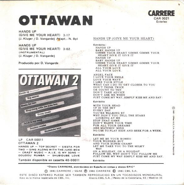 Ottawan : Hands Up (Give Me Your Heart) (7", Single)