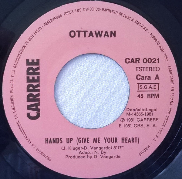 Ottawan : Hands Up (Give Me Your Heart) (7", Single)