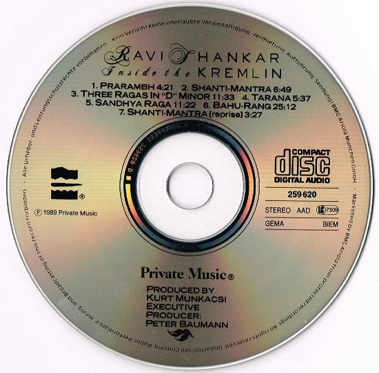 Ravi Shankar : Inside The Kremlin (CD, Album, RE)