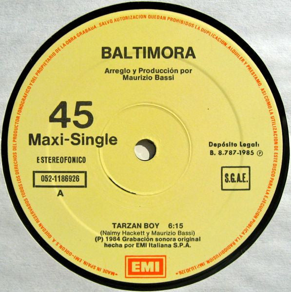 Baltimora : Tarzan Boy (12", Maxi)