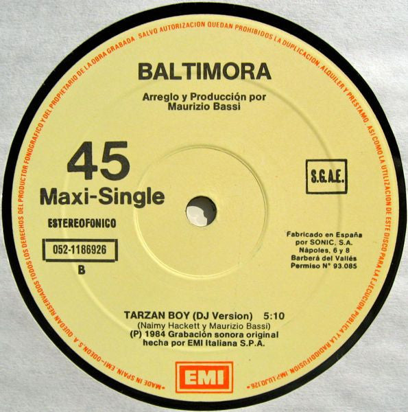 Baltimora : Tarzan Boy (12", Maxi)
