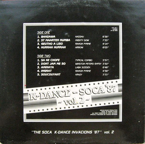 Various : K-Dance - Soca '87 Vol. 2 (LP, Comp)
