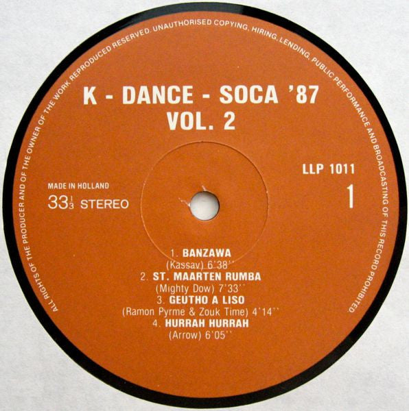 Various : K-Dance - Soca '87 Vol. 2 (LP, Comp)