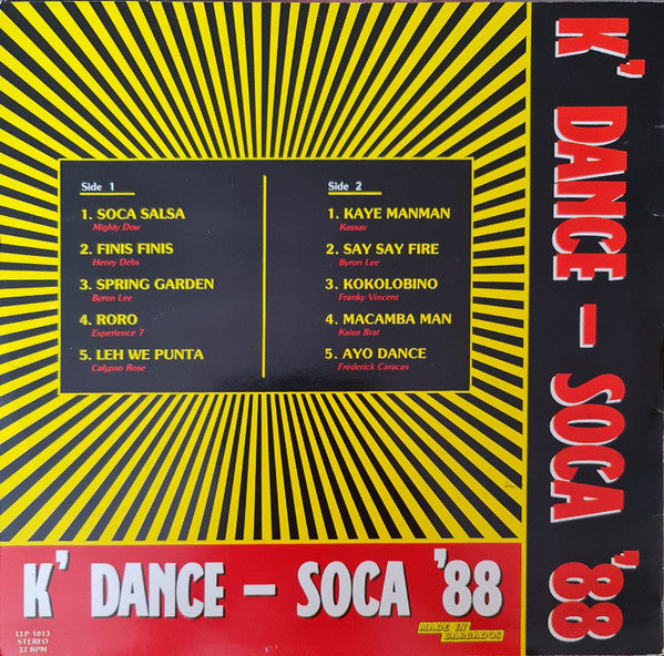 Various : K' Dance - Soca '88 (LP, Comp)