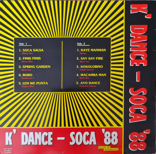 Various : K' Dance - Soca '88 (LP, Comp)