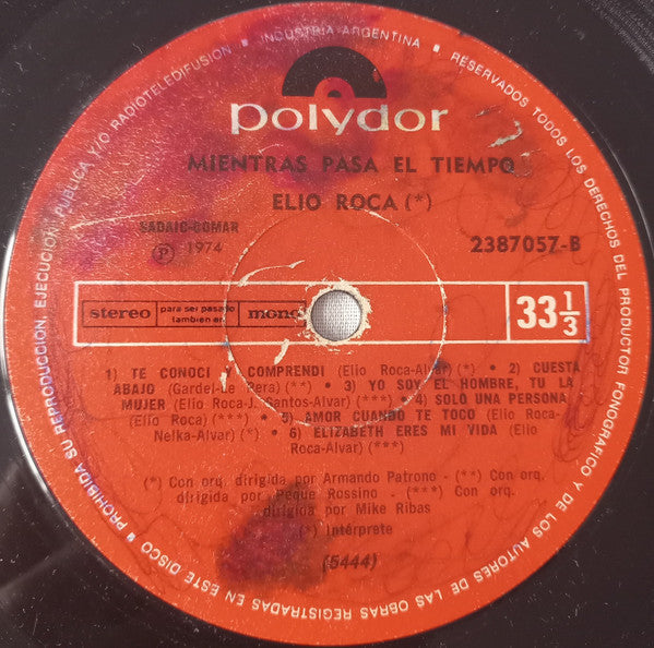 Elio Roca : Mientras Pasa El Tiempo (LP, Album)