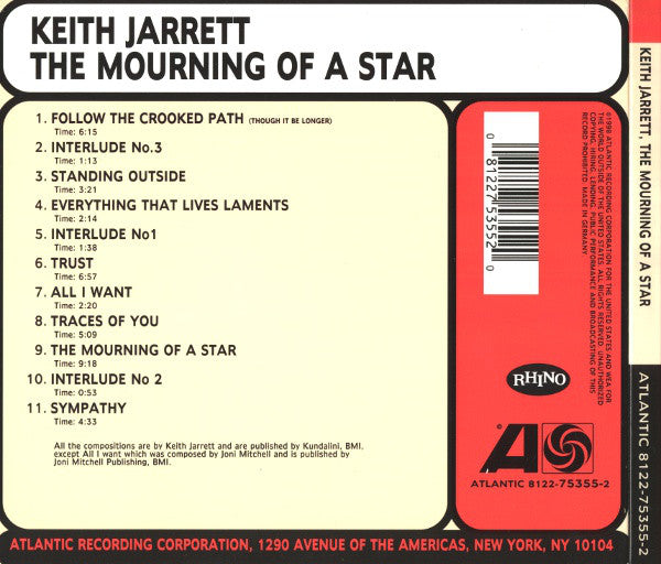Keith Jarrett : The Mourning Of A Star (CD, Album, RE, Dig)