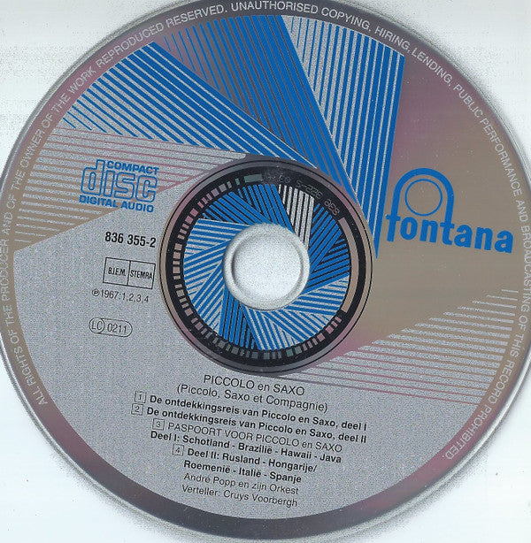 André Popp, Cruys Voorbergh : Piccolo En Saxo - De Ontdekkingsreis Van Piccolo En Saxo - Paspoort Voor Piccolo En Saxo (CD, Comp)