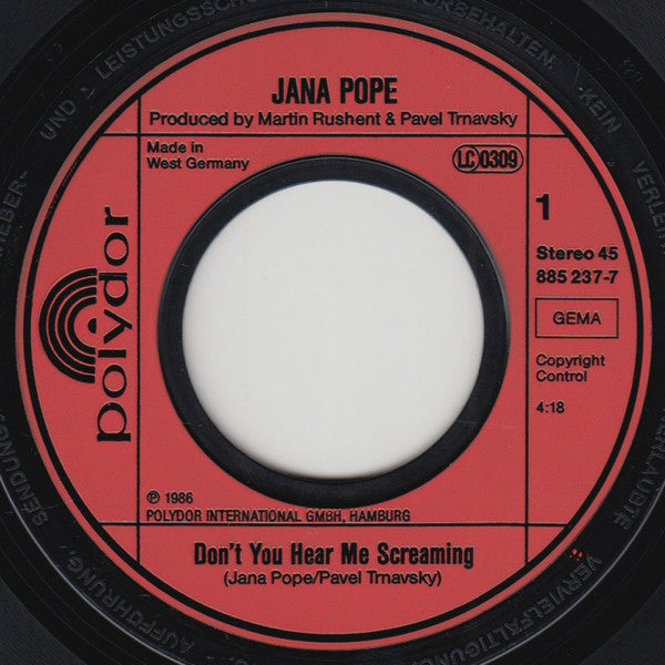 Jana Pope : Don't You Hear Me Screaming? (7", Single)