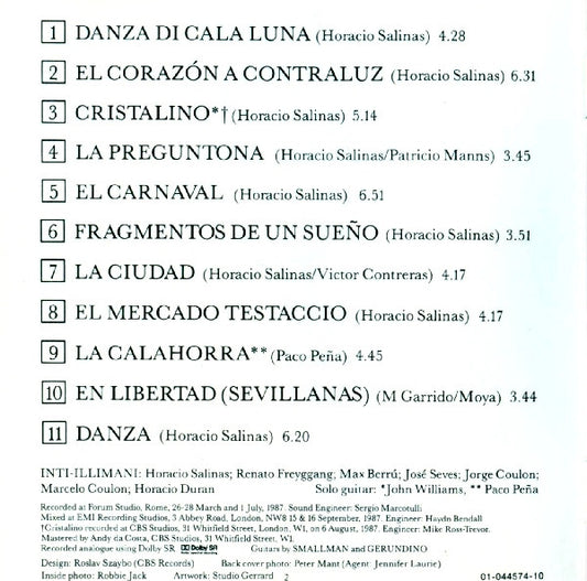 Inti Illimani - John Williams (7) - Paco Peña : Fragments Of A Dream (CD, Album)