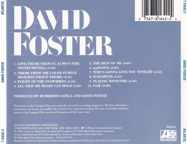 David Foster : David Foster (CD, Album, RP)