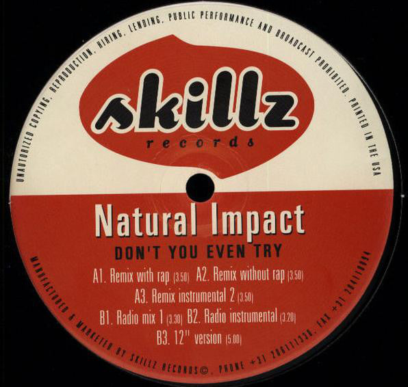 Natural Impact : Don't You Even Try (12", Maxi)