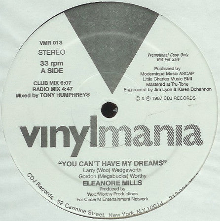 Eleanore Mills : You Can't Have My Dreams (12", Promo)
