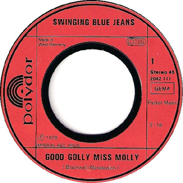 The Swinging Blue Jeans / Jimmie Rodgers (2) : Good Golly Miss Molly / Kisses Sweeter Than Wine (7", Single, RM)