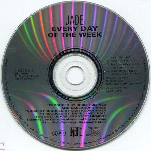 Jade (3) : Every Day Of The Week (CD, Maxi)