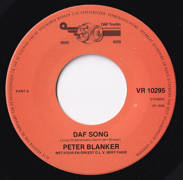 Peter Blanker / Thérèse Steinmetz : DAF Song / Rijder In De Nacht (7", Single)