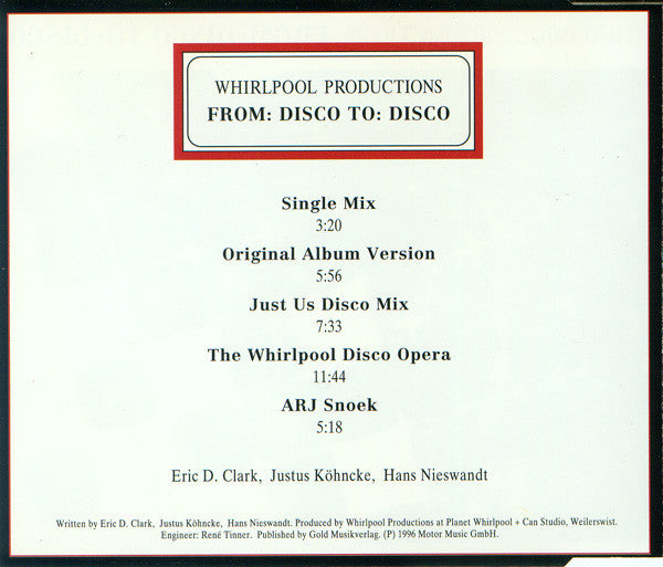 Whirlpool Productions : From: Disco To: Disco (CD, Maxi)