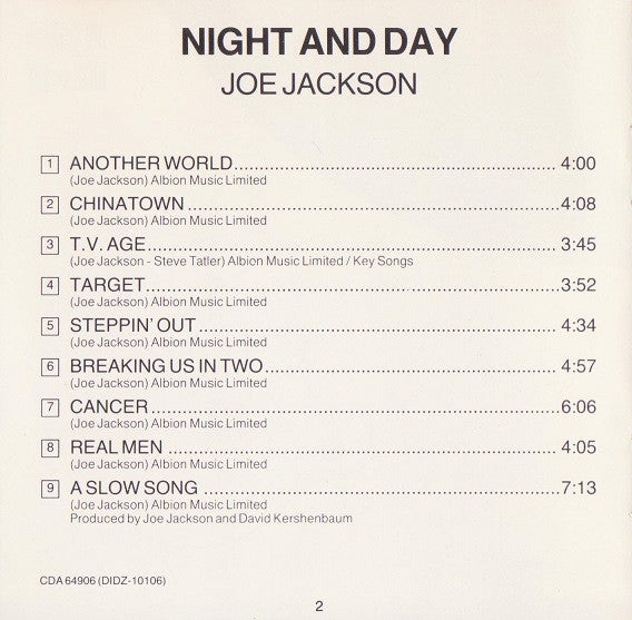 Joe Jackson : Night And Day (CD, Album, RE)