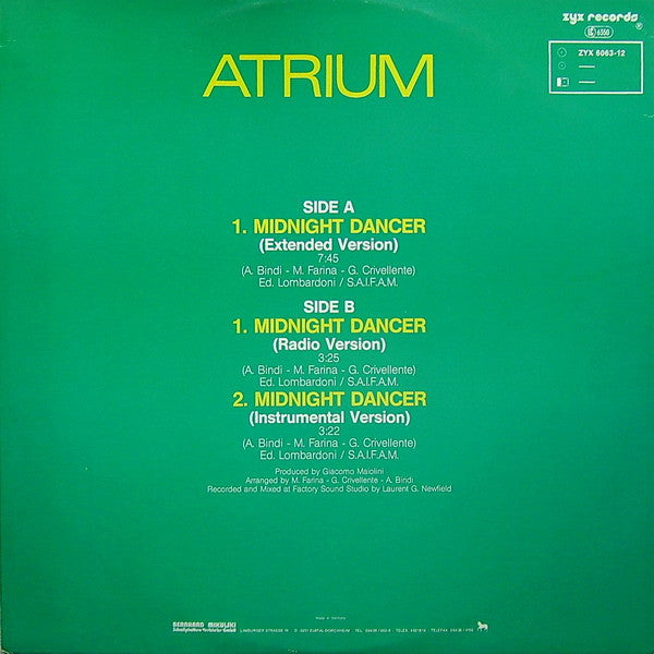 Atrium : Midnight Dancer (12", Maxi)