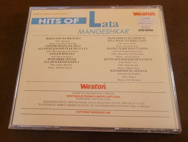 Lata Mangeshkar : Hits Of (CD, Comp)