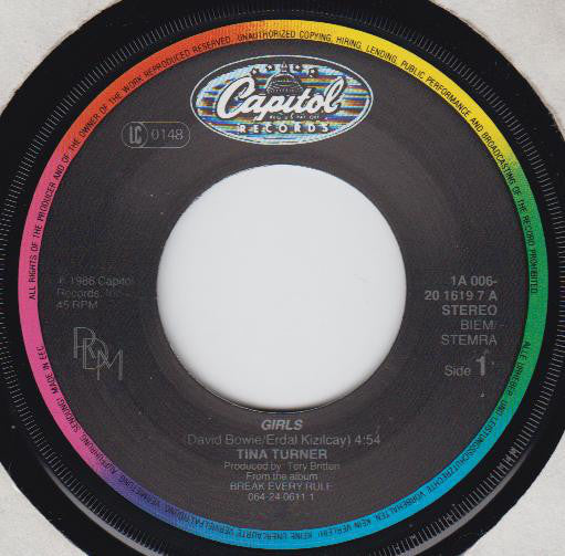 Tina Turner : Girls (7", Single)