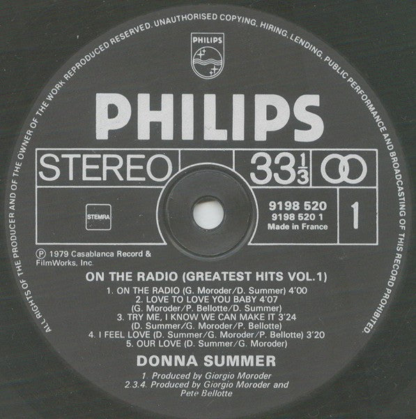 Donna Summer : Greatest Hits - Volume One (LP, Comp)