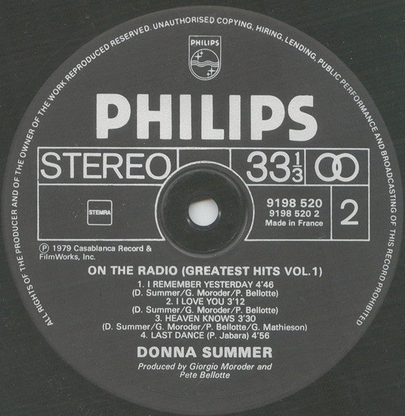 Donna Summer : Greatest Hits - Volume One (LP, Comp)