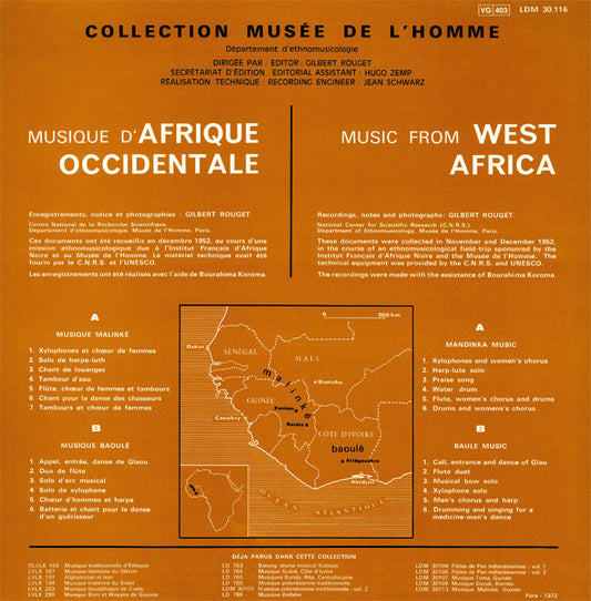 Mandinka, Baoulé : Musique D'Afrique Occidentale = Music From West Africa (LP, Album, RE)