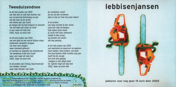 Lebbis En Jansen : Jakkeren Voor Nog Geen 15 Euro Door 2002 (CD, Album)
