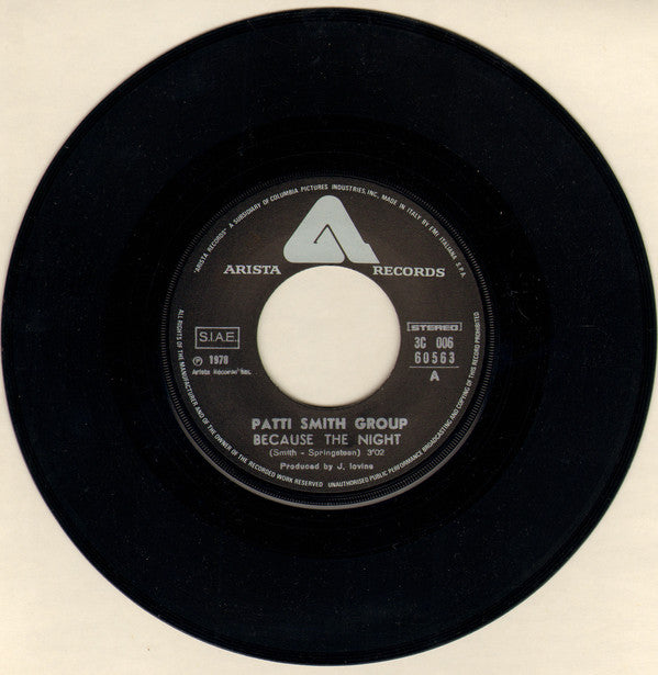 Patti Smith Group : Because The Night / God Speed (7")