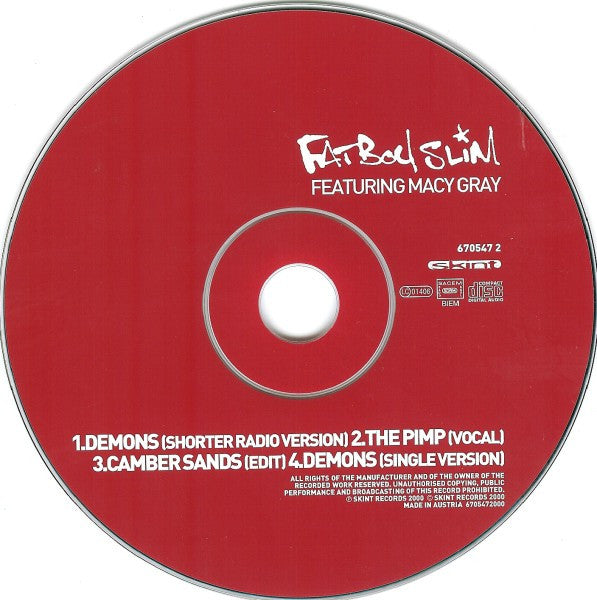 Fatboy Slim Featuring Macy Gray : Demons (CD, Single)