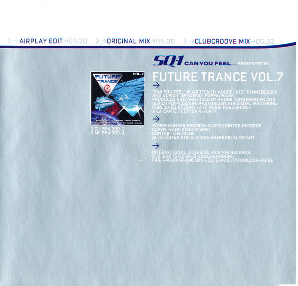 SQ-1 : Can You Feel... (CD, Maxi)