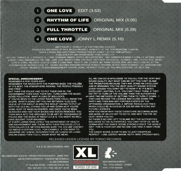 The Prodigy : One Love (CD, Maxi)