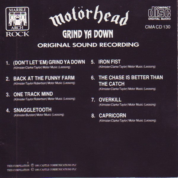 Motörhead : Grind Ya Down (CD, Comp)