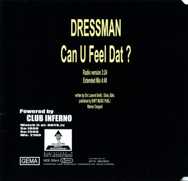 Dressman : Can U Feel Dat? (CD, Maxi)