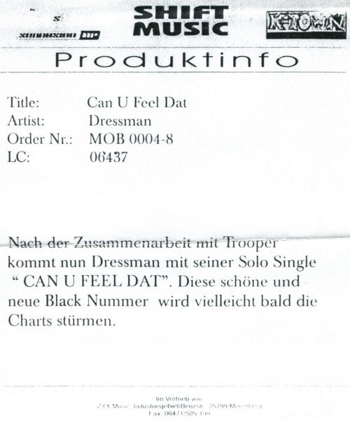 Dressman : Can U Feel Dat? (CD, Maxi)