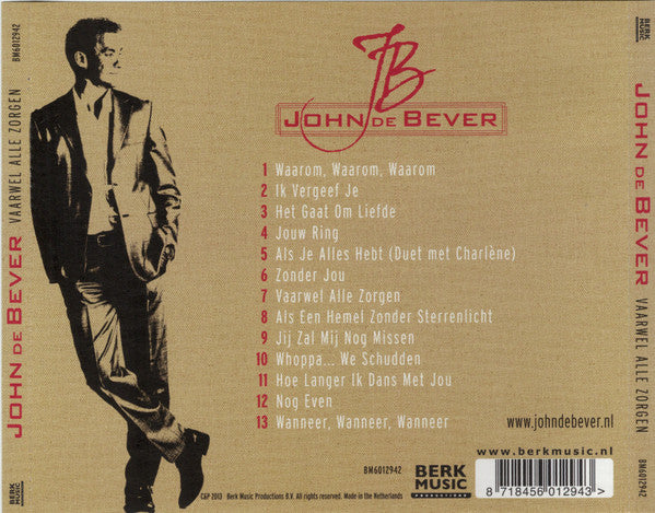 John De Bever : Vaarwel Alle Zorgen (CD, Album)