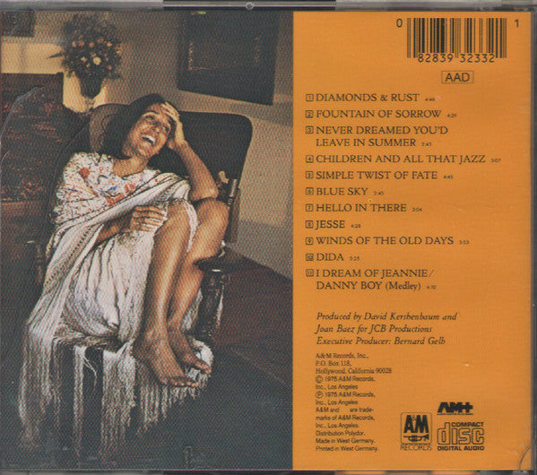 Joan Baez : Diamonds & Rust (CD, Album, RE)