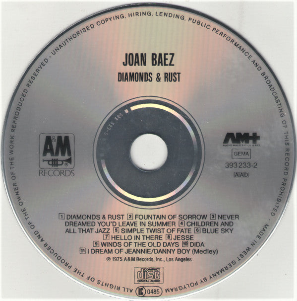 Joan Baez : Diamonds & Rust (CD, Album, RE)