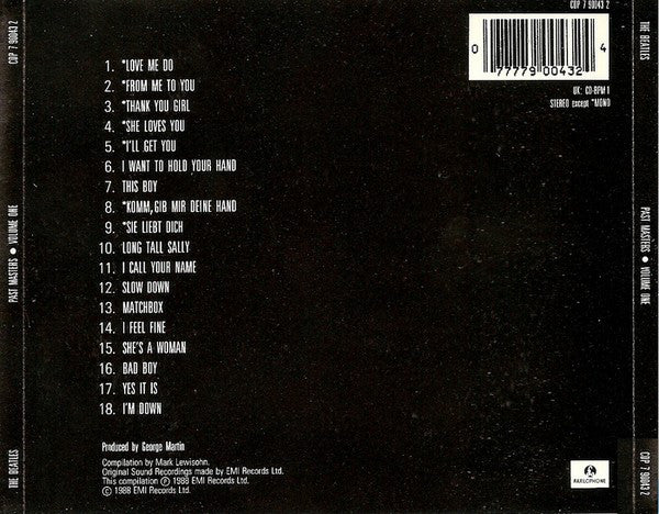 The Beatles : Past Masters • Volume One (CD, Comp)