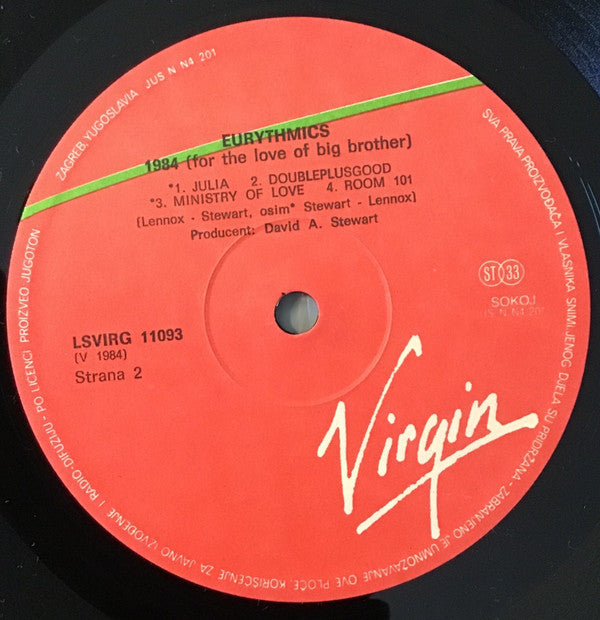Eurythmics : 1984 (For The Love Of Big Brother) (LP, Album)