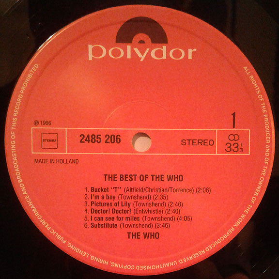 The Who : The Best Of The Who (LP, Comp, RE)