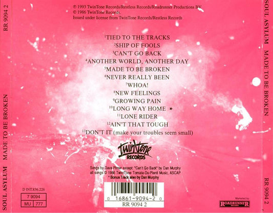 Soul Asylum (2) : Made To Be Broken (CD, Album)